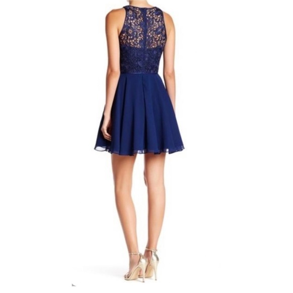 Aidan Matrix Lace & Chiffon Party Cocktail Dress Sz 4 - Picture 2 of 13